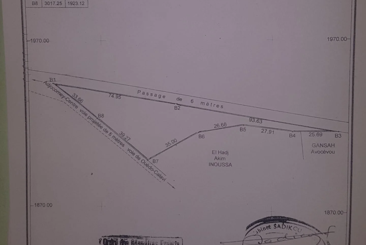 Domaine de 2292M² avec TF à vendre Calavi Ouèdo - BENIN-IMMO