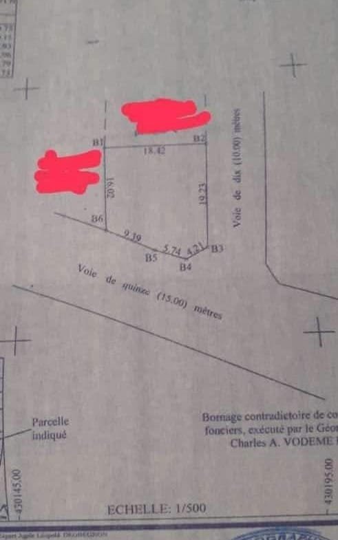 Parcelle angle de rue avec TF à vendre à Calavi Aagassa-Godomey - Benin Immo