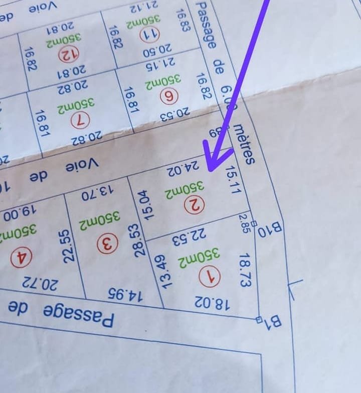 Parcelle de 350 m2 avec TF Ouèdo - Benin Immo