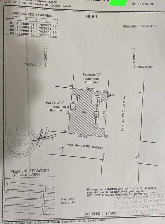 Parcelle bâtie avec Titre Foncier à vendre à Adjaha – Cotonou - BENIN-IMMO