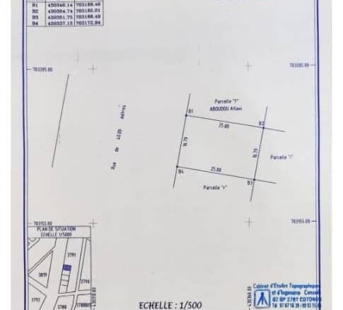 Parcelle de 419 m² à vendre à Fidjrossè Kpota