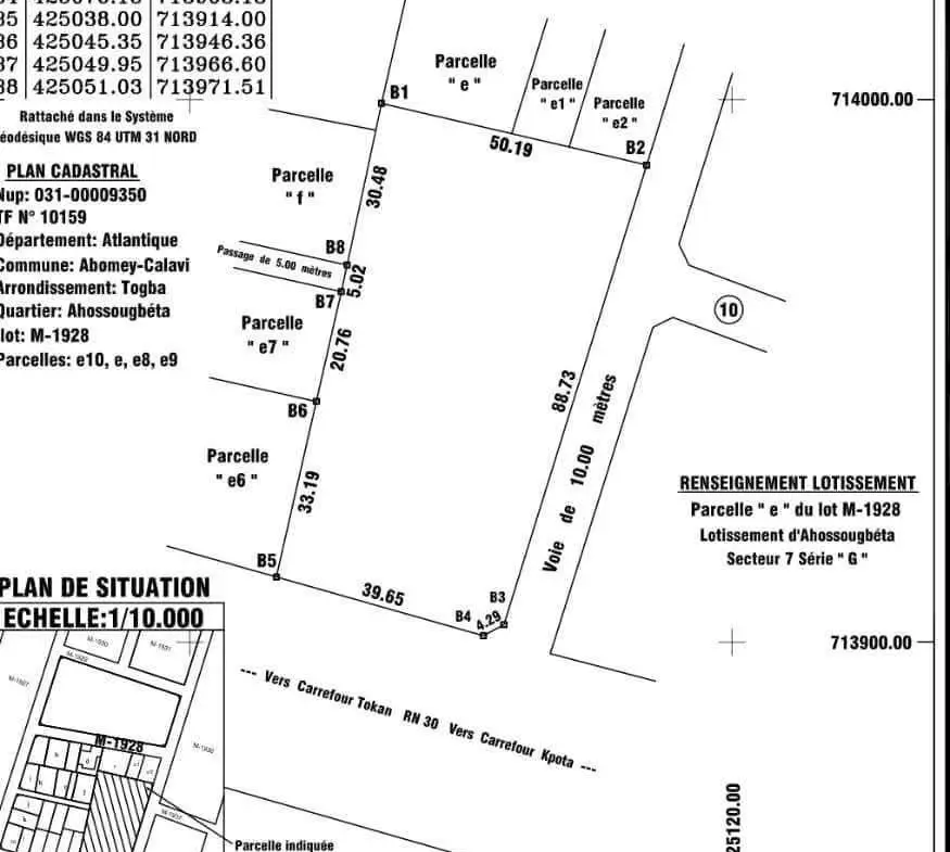 Domaine de 4183 m² à vendre à Aïtchedji Calavi