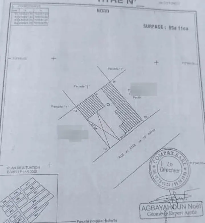 Parcelle clôturée à vendre à Gbégamey Cotonou – 511 m²