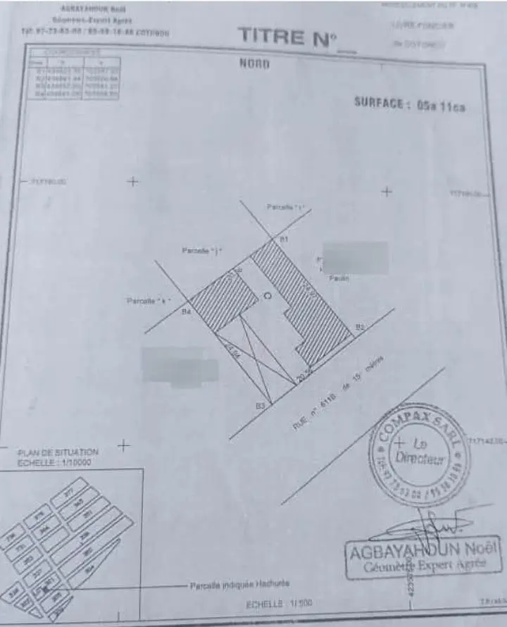 Parcelle clôturée à vendre à Gbégamey Cotonou – 511 m²