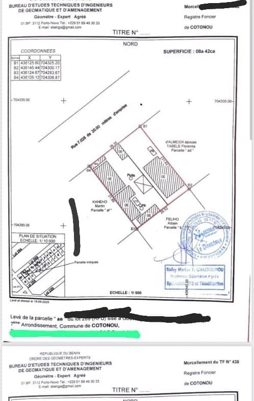 Parcelle de 842 m² à vendre avec TF à Jéricho