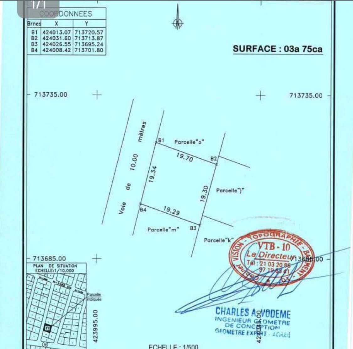 Parcelle 375 m² avec titre foncier à vendre à Calavi Tokan