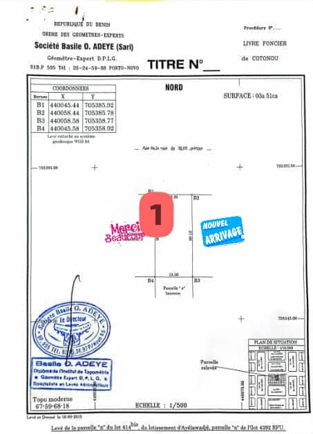 2 Parcelles clôturées avec TF à vendre à Akpakpa Africando