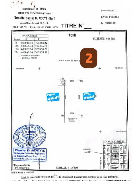 2 Parcelles clôturées avec TF à vendre à Akpakpa Africando-2