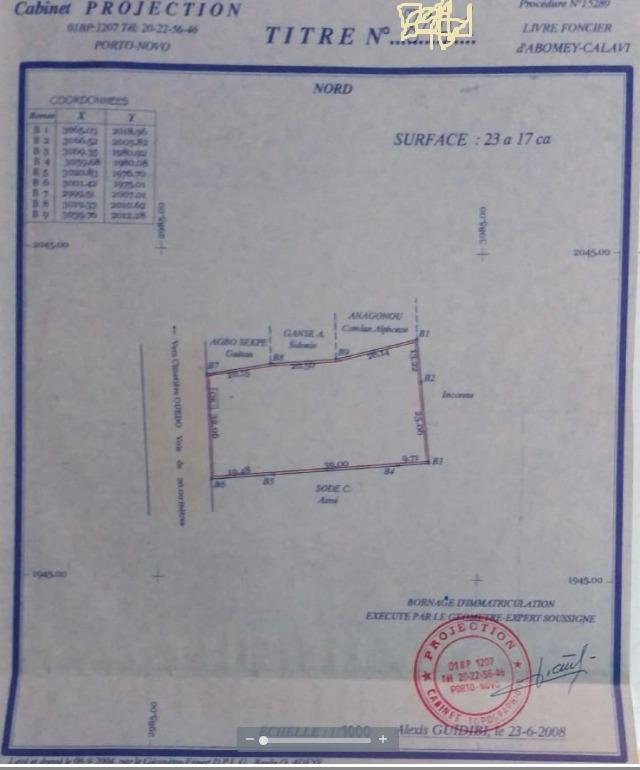 Domaine de 2317 m² avec TF à vendre à Ouedo