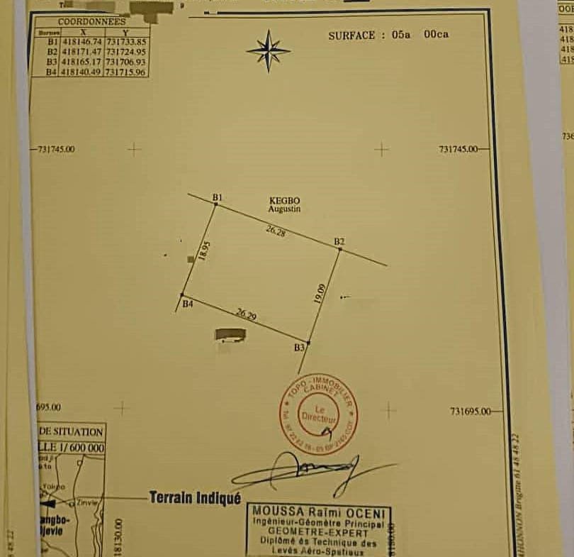 Parcelle 3000 m² avec TF à vendre à Glo-Djigbé - BENIN-IMMO