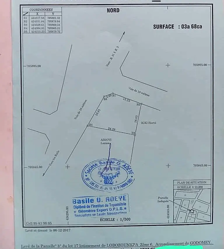 Parcelle de 368 m² à vendre à Lobozounkpa