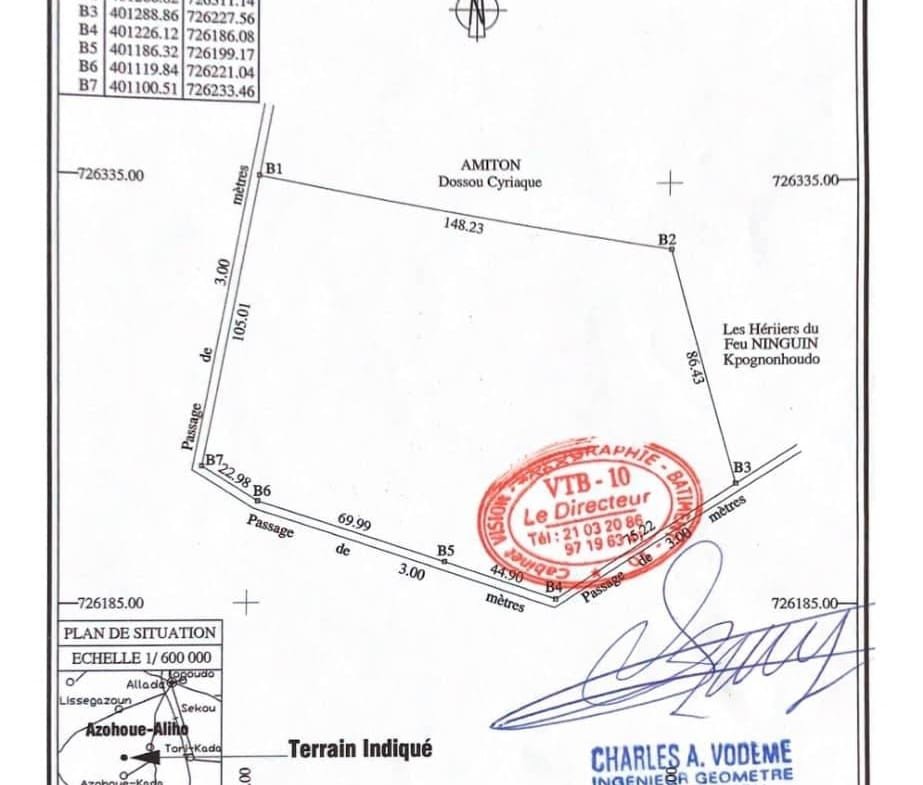 Terrain de 2 hectares à vendre à Tori Azohoue Aliho
