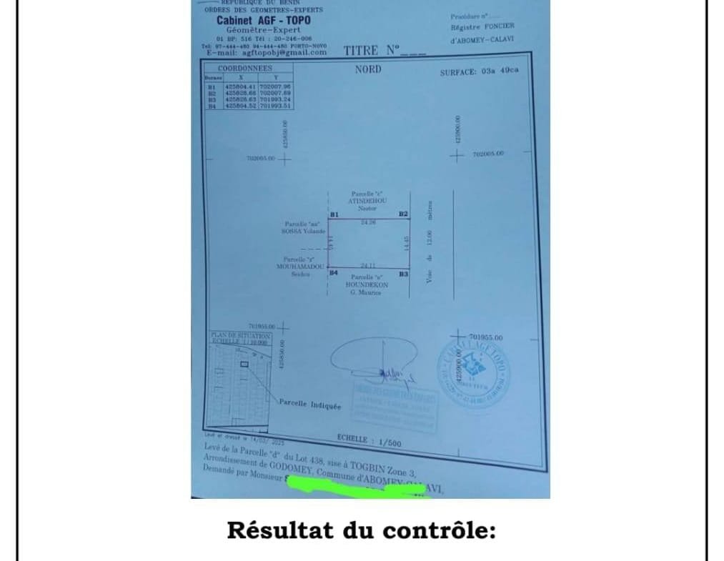 Parcelle clôturée avec titre foncier à vendre à Togbin Plage - BENIN-IMMO
