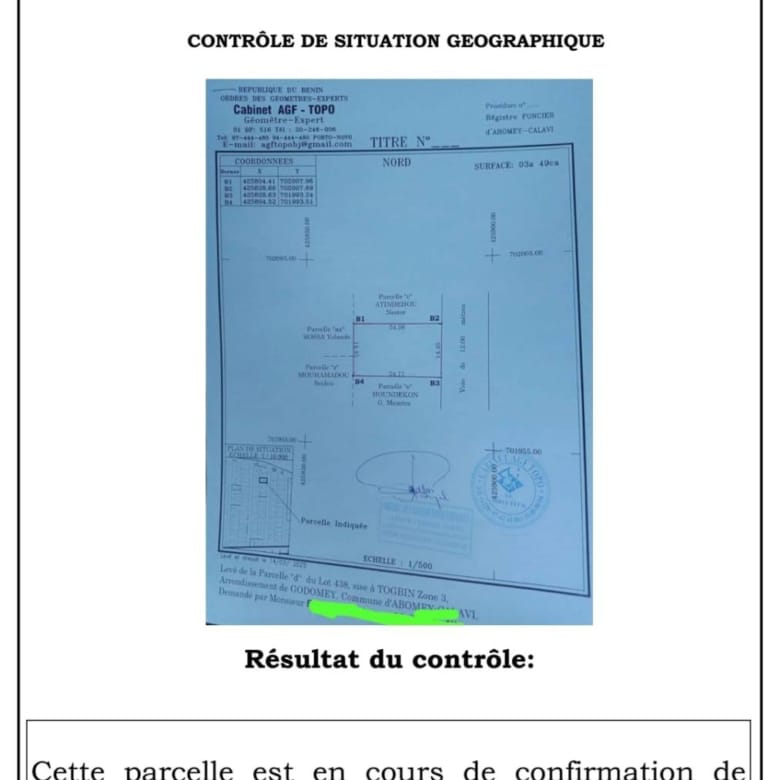 Parcelle clôturée avec titre foncier à vendre à Togbin Plage - BENIN-IMMO