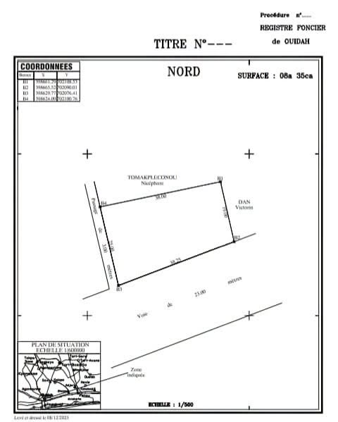 Deux parcelles en angle de rue à Ouidah Brésil