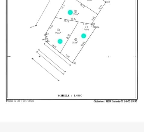Domaine de 1 050 m² au bord des pavés à Tankpè