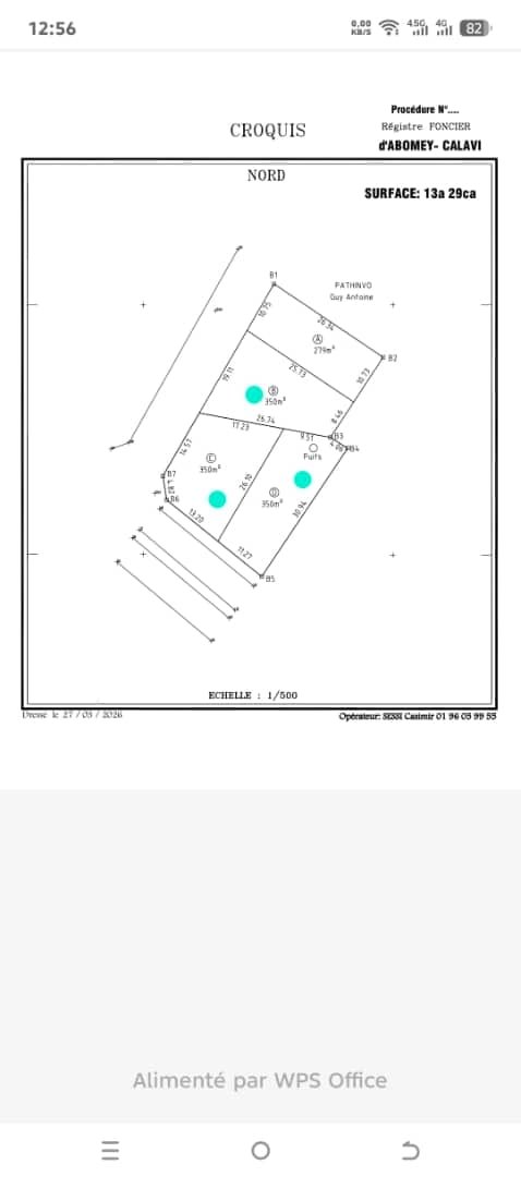 Domaine de 1 050 m² au bord des pavés à Tankpè