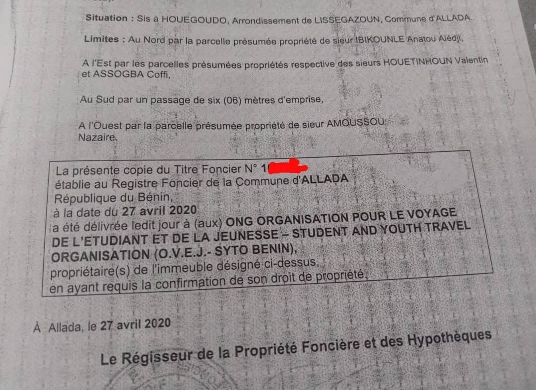Domaine de 3 hectares avec titre foncier à Allada 2