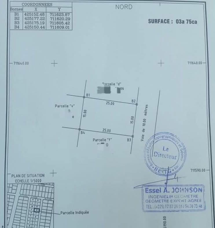 Parcelle avec titre foncier à Djadjo Calavi