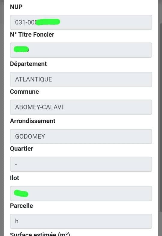Parcelle avec titre foncier personnel à Cocotomey 2