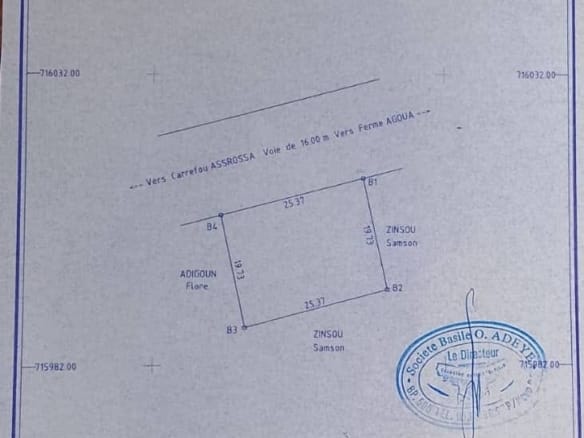 Parcelle clôturée avec titre foncier à Togba