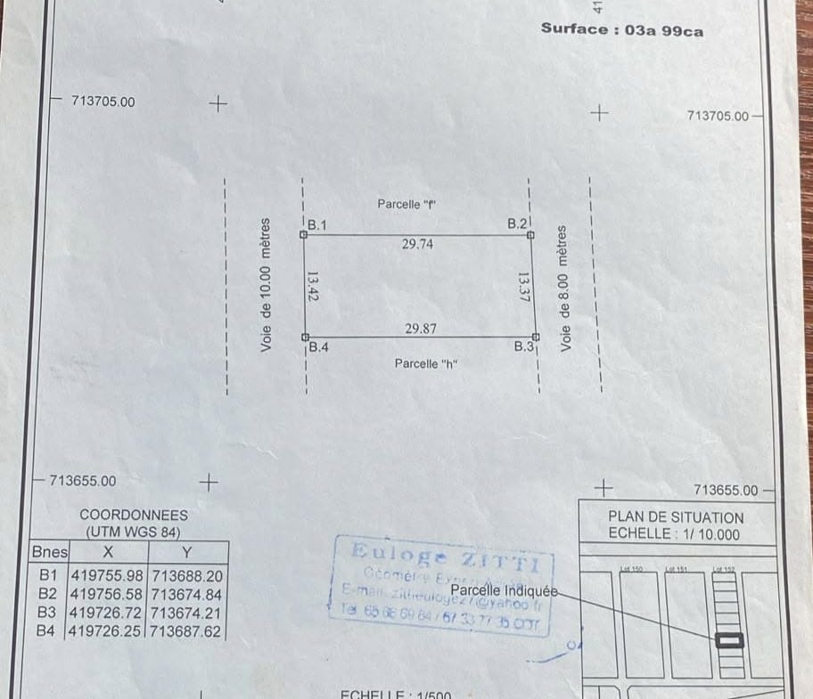 Parcelle de 400 m² avec titre foncier à Ouèdo