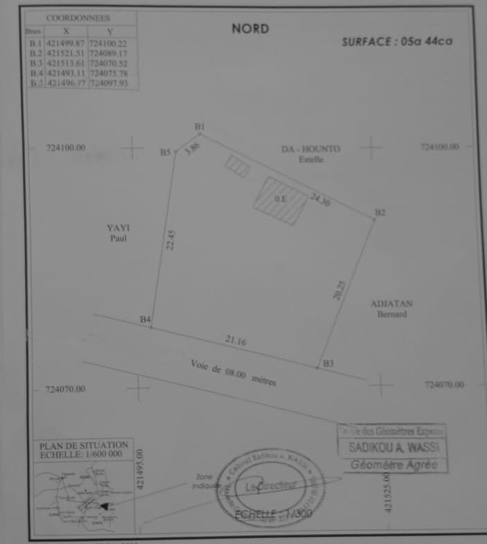 Parcelle de 544 m² à Glo Djigbé Aga