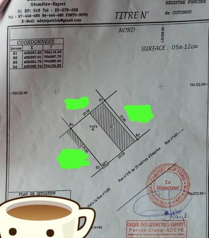 Parcelles avec TF à Sikècodji Cotonou 2