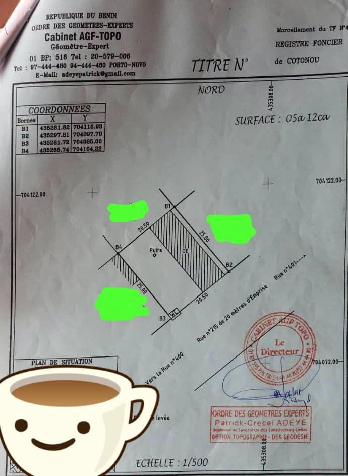 Parcelles avec TF à Sikècodji Cotonou 2