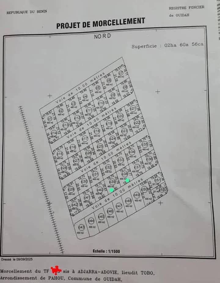 Parcelles recasées avec titre foncier à Pahou