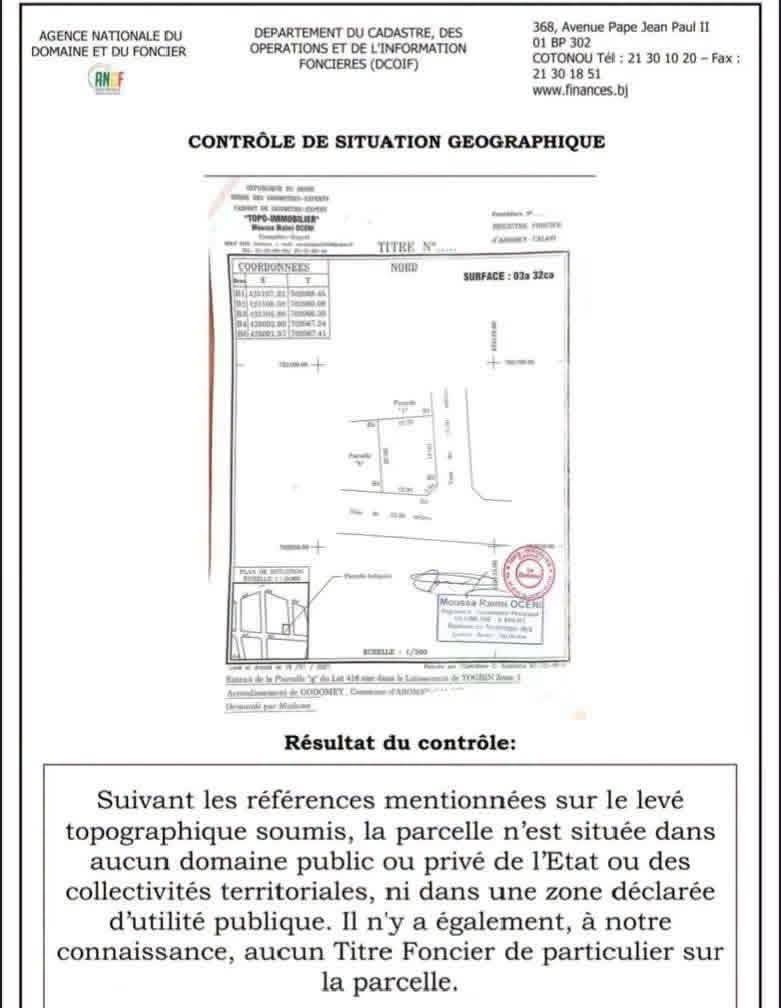 parcelle à vendre à Togbin Zone 3 2