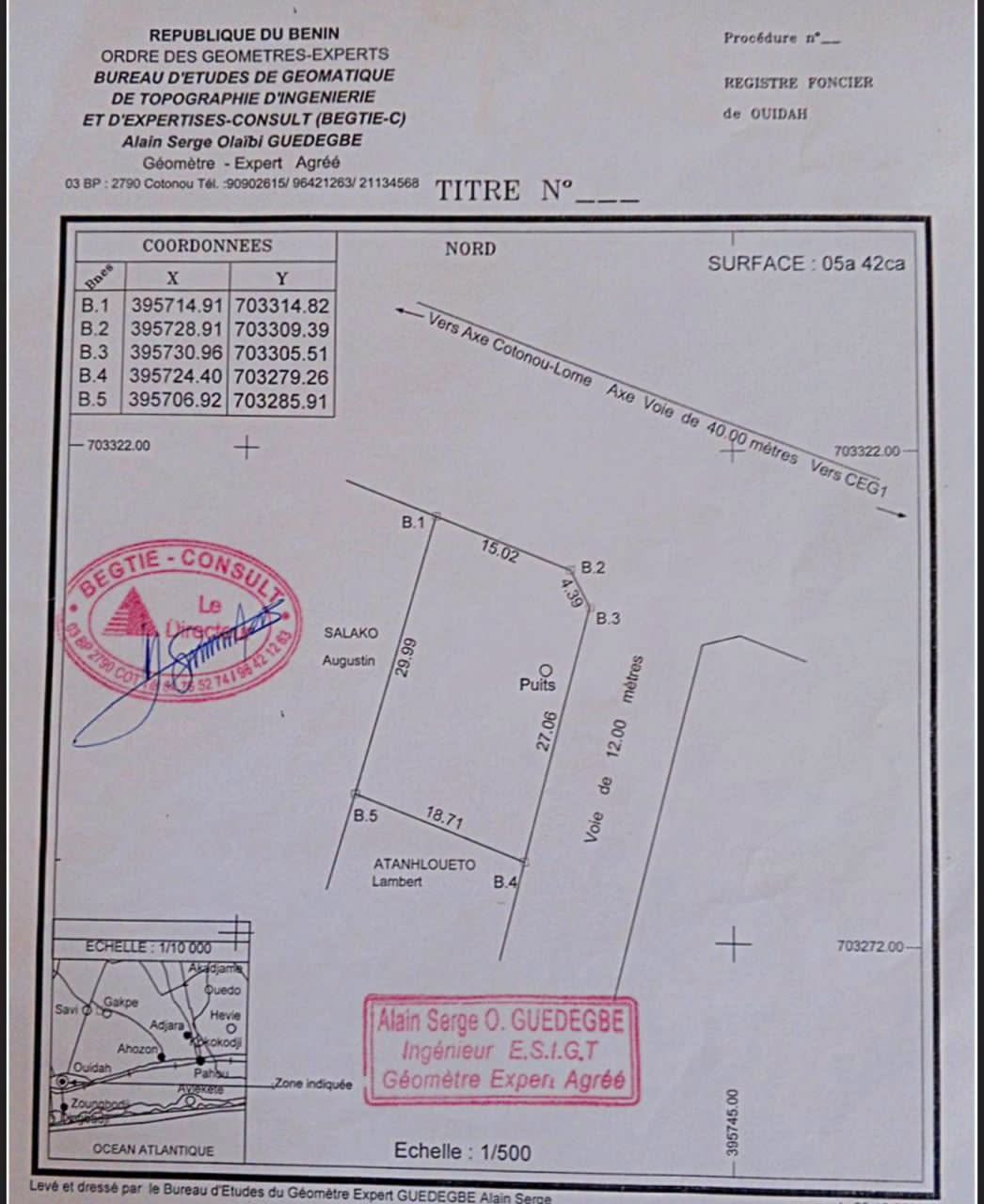 Deux parcelles en angle de rue à vendre à Ouidah Zomaïkpota Deux parcelles en angle de rue à vendre à Ouidah Zomaïkpota