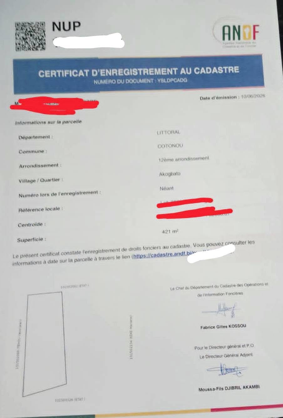 Grande parcelle à vendre à Fidjrossè Akogbato 2