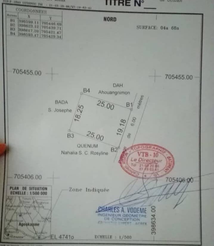 Parcelle à vendre à Ouidah près de Miwa City Parcelle à vendre à Ouidah près de Miwa City