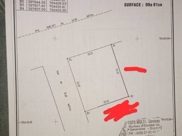 Parcelle avec titre foncier à vendre à Ouidah Carrefour Gbena