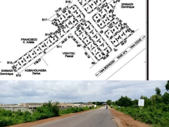 Parcelles de 400 m² avec titre foncier à vendre à Bohicon au bord du goudron
