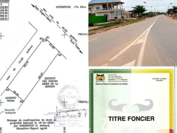 Terrain clôturé de 1722 m² avec titre foncier à vendre à Abomey