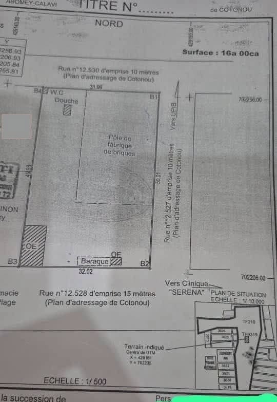 Terrain de 1 600 m² à Fidjrossè Kirikou