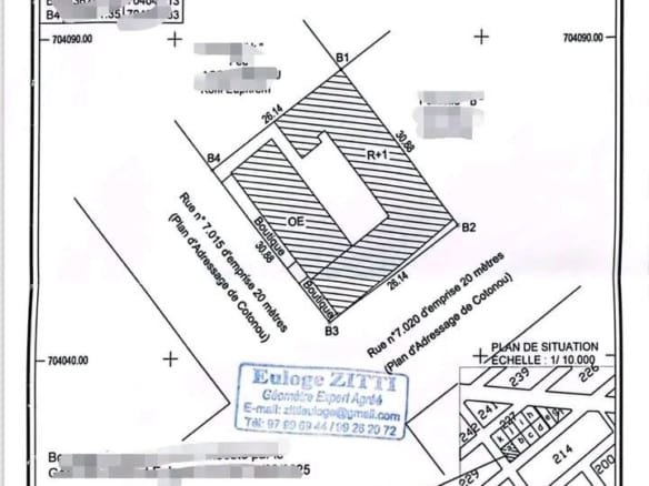 Terrain de 807 m2 à vendre à Cotonou Saint Michel