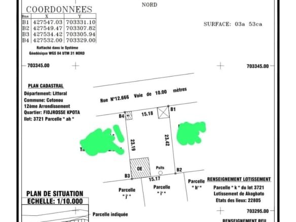 parcelle 324 m2 a vendre fidjrosse adjaha benin immo